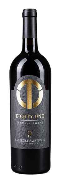 A bottle of wine with the words " eighty-one " on it.
