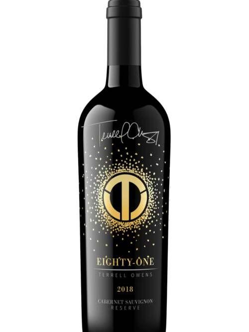 A bottle of wine with the words " eighty one " written on it.