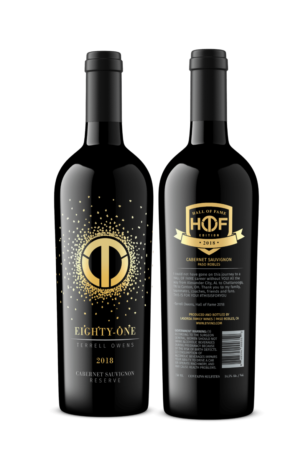 A bottle of wine with the label eighty one.